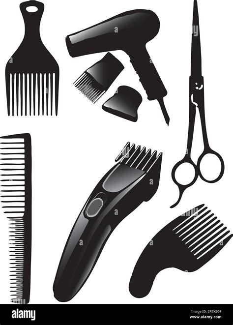 A Set Of Tools For Hairdressers Vector Illustration Stock Vector Image