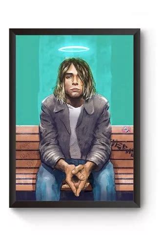 Quadro A Arte Kurt Cobain Poster Moldurado Parcelamento Sem Juros