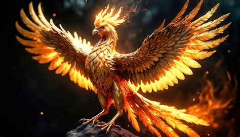 Premium Photo The Phoenix Bird Rising From The Ashes Is A Fiery