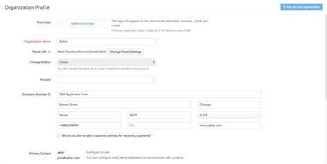 Organizational Profile Template