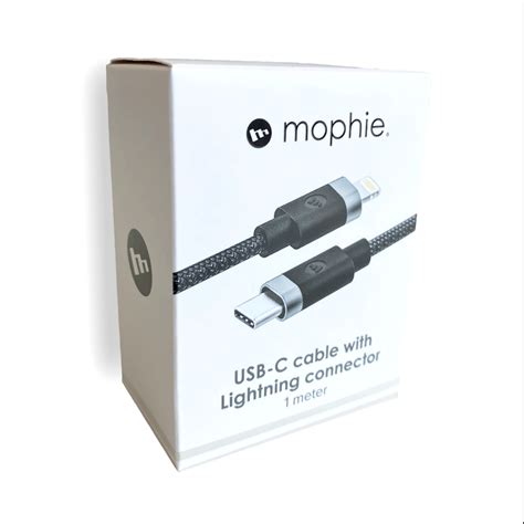 Mophie 1M Black MFi USB C To Lightning Connector Charge Sync Cable