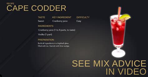 Cape Codder Cocktail Recipe