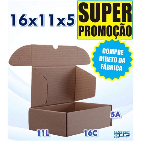 50 Caixa de papelão 16x11x5 correios sedex pac Montável Shopee Brasil