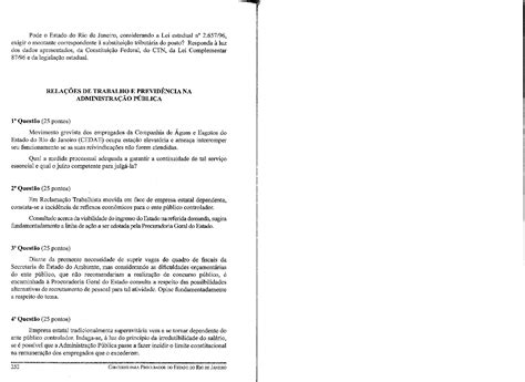 Prova Procuradoria Geral Do Estado Do Rio De Janeiro Procuradoria