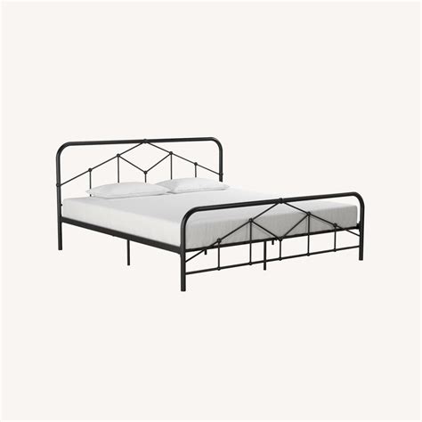 9 By Novogratz Industrial Style Black Metal Bed Frame King Aptdeco