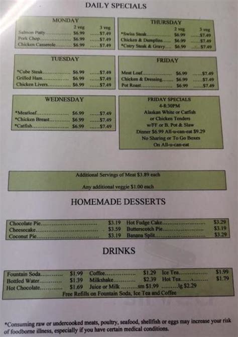 Charlotte's Family Restaurant menus in Talbott, Tennessee, United States