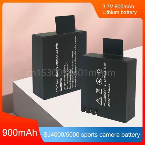 Sjcam 3 7v Li Ion Battery 900mah 3 33wh Action Camera Battery Eken H9