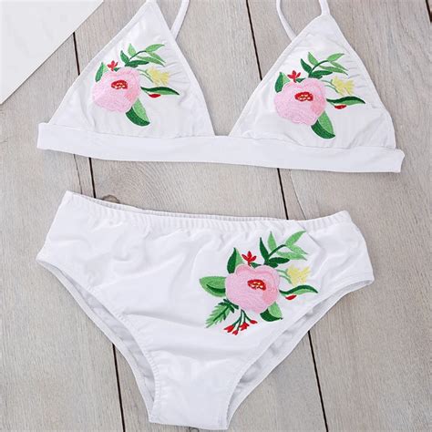 Bandeau Feminino Rosa Floral Praia Wear Maillot De Bain Push Up Bikini