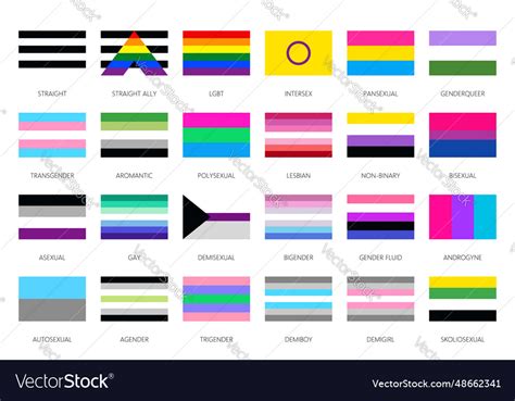 Lgbt Pride Flags Sexual Diversity Rainbow Symbols Vector Image