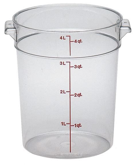 Cambro 4 Qt Capacity Clear Round Storage Container 4uka2