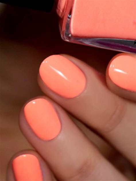 Neon Coral Nails Peach Colored Nails Peach Nails Peach Nail Colors