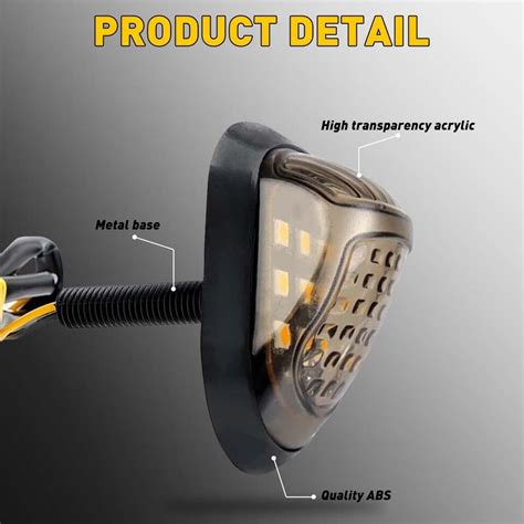 X Smoke Flush Mount Motorcycle Led Turn Signals Light Blinker Amber