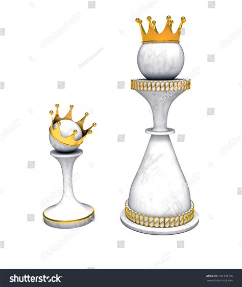 Chess Queen Pawn Gold Crown Stock Illustration 100350356