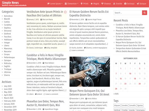 simple news  news wordpress theme