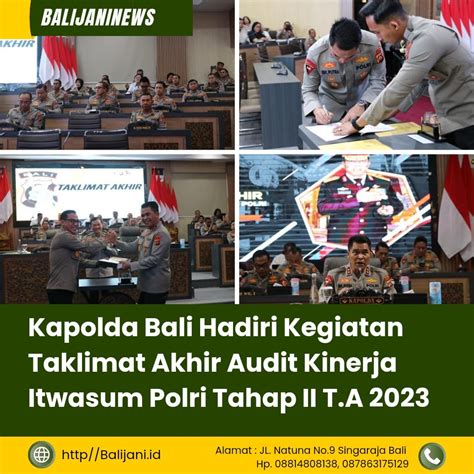 Kapolda Bali Hadiri Kegiatan Taklimat Akhir Audit Kinerja Itwasum Polri