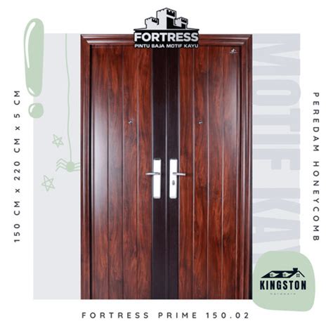 Jual PINTU BAJA FORTRESS PRIME 150 02 MOTIF KAYU PINTU UTAMA 150 CM