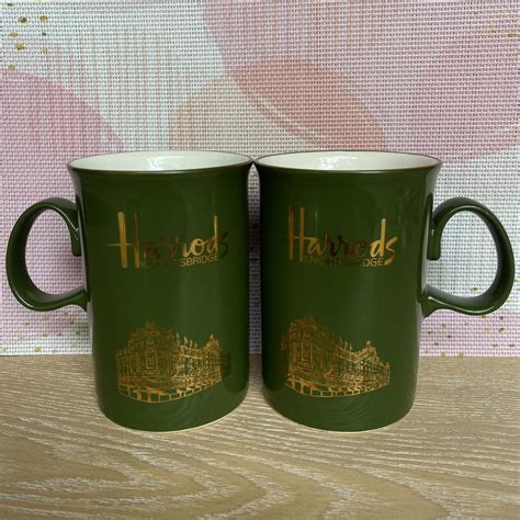 Harrods Knightsbridge Green Gold Lettering Fine Depop