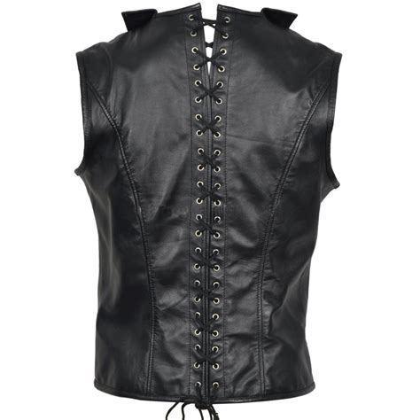 Men Leather Vest Steampunk Steel Boned Waistcoat Victorian Vest