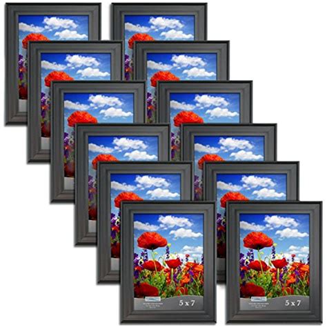 Icona Bay 5x7 Picture Frame (Black, 12 Pack), Traditional 5 x 7 Photo Frame, Wall Mount Hangers ...