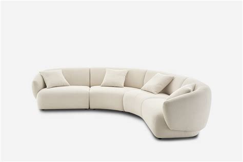 Auburn Performance Fabric Curve L Shape Sectional Sofa Castlery Us