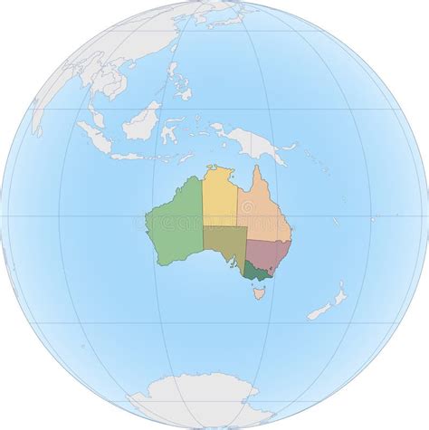 Mapa TopogrÃfico De Australia En El Mundo Ilustración del Vector