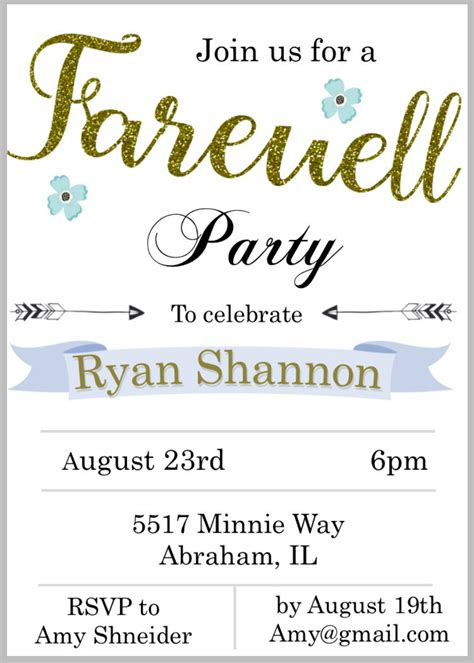 Farewell Party Invitation Template