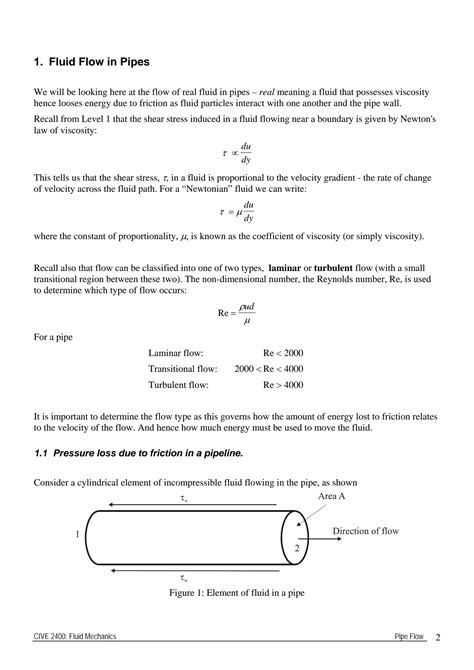 SOLUTION Hydraulics Fluid Flow In Pipes 1 Studypool