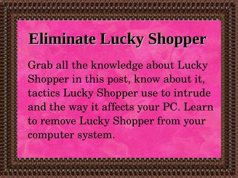 PPT - Eliminate Lucky Shopper PowerPoint Presentation, free download