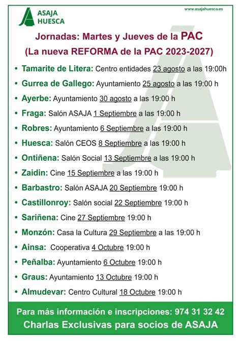 Pr Ximas Jornadas Sobre La Nueva Reforma De La Pac Asaja