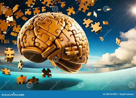 brain   puzzle pieces coming  illustrating  intricate