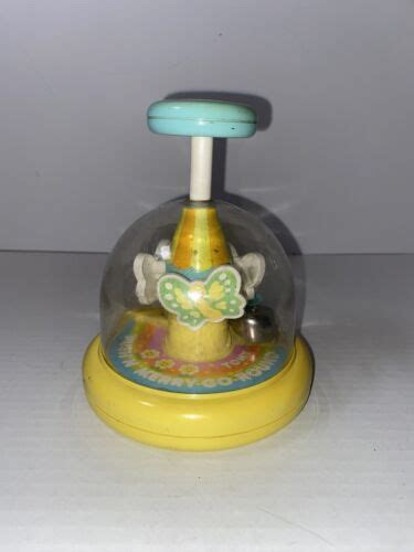 Vintage Tomy Push N Merry Go Round Carousel Musical Baby Toddler Baby