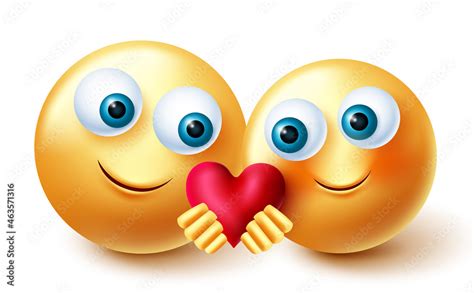 Emoji Valentines Couple Vector Design Smileys D Inlove Emojis Concept