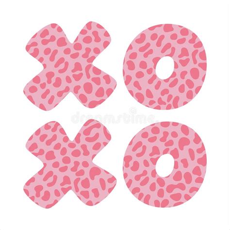 Xoxo With Pink Leopard Texture Hugs And Kisses Valentine S Day Stock