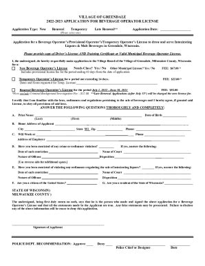 Fillable Online Application For Beverage Operator S License Fax