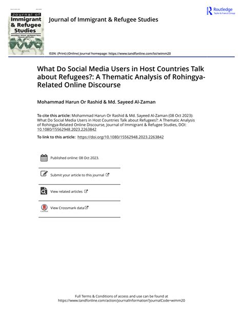 PDF What Do Social Media Users In Host Countries Talk About Refugees