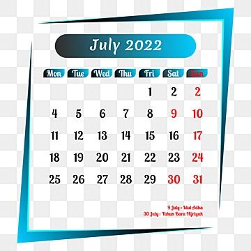 July Calendar Vector PNG Images July 2022 Wall Calendar July 2022 Png