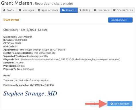 Adding Addendums On Locked Chart Notes Therapyappointment Support Center