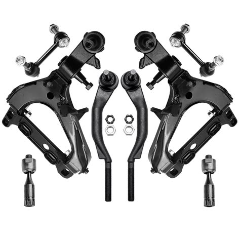 Detroit Axle 8pc Front End Kit For 04 07 Chevy Trailblazer Gmc Envoy 2 Lower Control Arms W