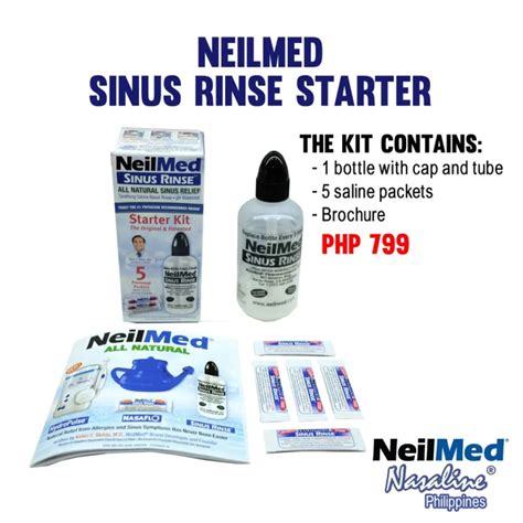 Neilmed Sinus Rinse Starter Kit 5 Packets Nasal Irrigator Saline