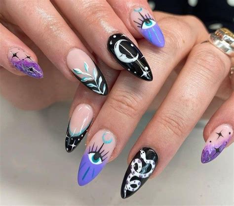 Pin By On Nails Purple Nails Halloween Nails Gel Nails