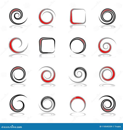 Diseñe El Conjunto De Elementos Formas Del Espiral Del Círculo Y Del