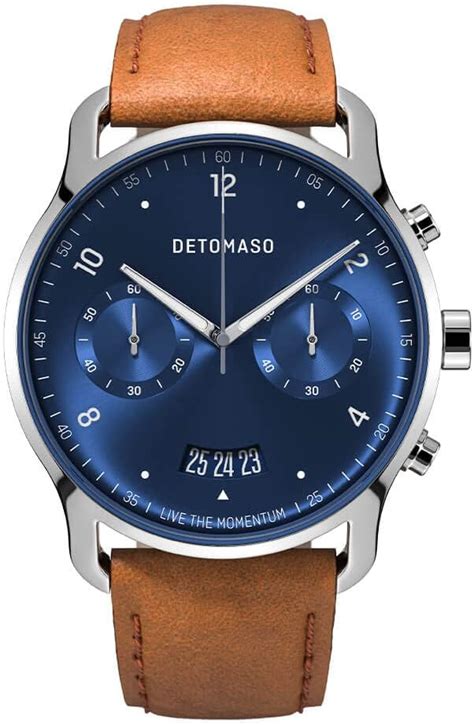 Detomaso Sorpasso Chrono Silver Blue Montre Quartz Analogique Pour