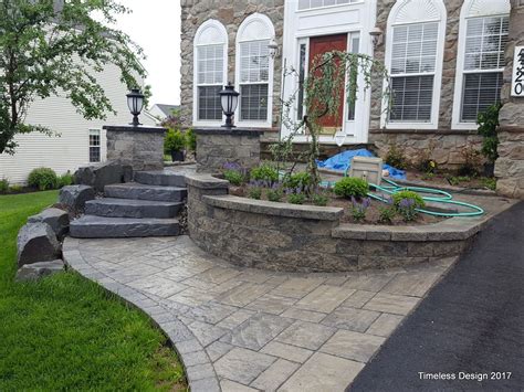 Unique Curb Appeal Installation Techo Bloc Maya Steps Stone Boulders