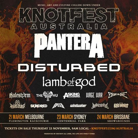 Disturbed New Shows Knotfest Australia March