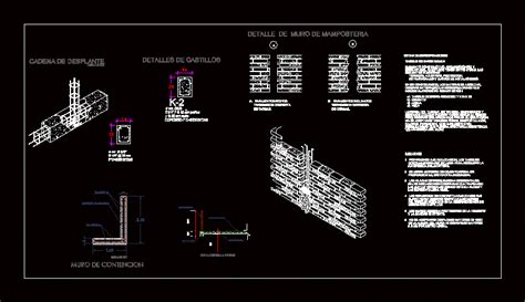 Detalles De Muros En Autocad Descargar Cad Kb Bibliocad