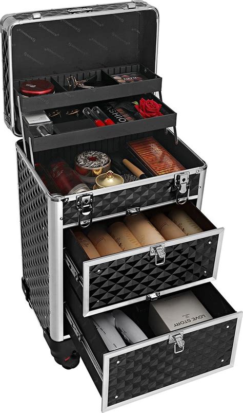 Make Up Koffer Professionele Make Up Trolley Kapperskoffer Met 4