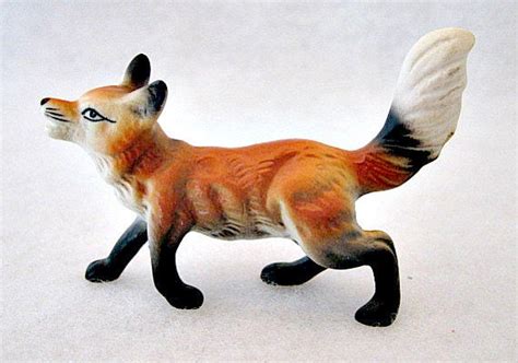 Fox Vintage Bone China Miniature Figurine By Vintagejunque On Etsy