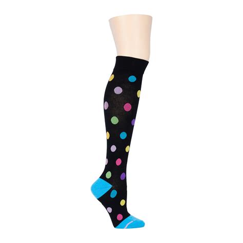 Knee High Compression Socks For Women Dr Motion Large Dots