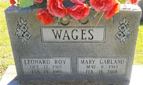 Leonard Roy Wages 1918 1999 Find A Grave Memorial