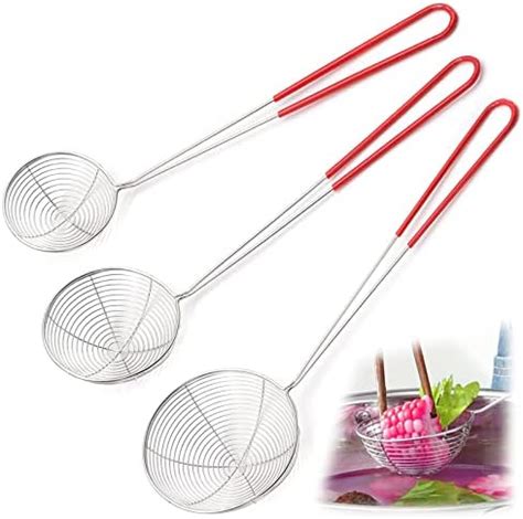 3 Pcs Spider Strainer Skimmer Hot Pot Strainer Stainless Steel Wire